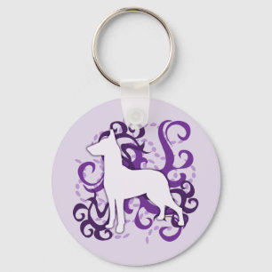 Purple Swirl German Pinscher Key Ring