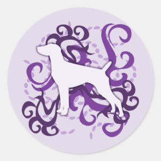 Purple Swirl German Shorthaired Pointer Classic Round Sticker