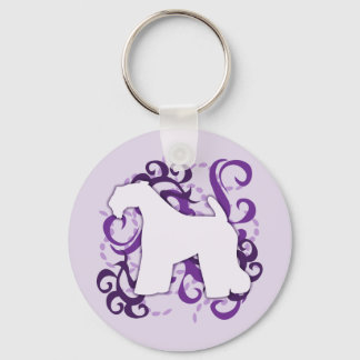 Purple Swirl Kerry Blue Terrier Key Ring