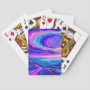 Purple Swirl Playing Cards