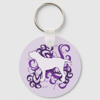 Purple Swirl Spinone Italiano Key Ring