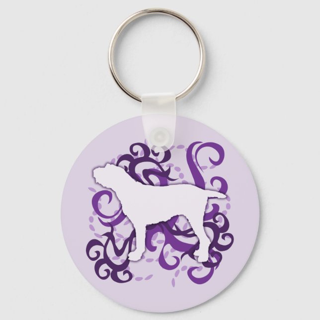 Purple Swirl Spinone Italiano Key Ring (Front)