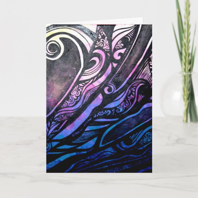 Purple Swirl Thank You Card (Front)