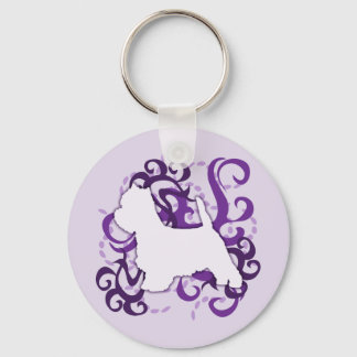 Purple Swirl Westie Key Ring
