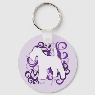 Purple Swirl Wire Fox Terrier Key Ring