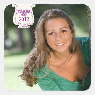 Purple swirls badge photo graduation stickers