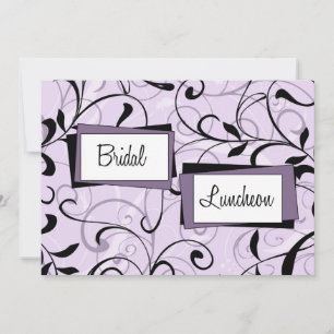 Purple Swirls Bridal Luncheon Invitation Cards