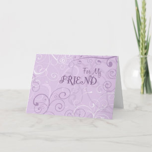 Purple Swirls Friend Bridesmaid Invitation Card