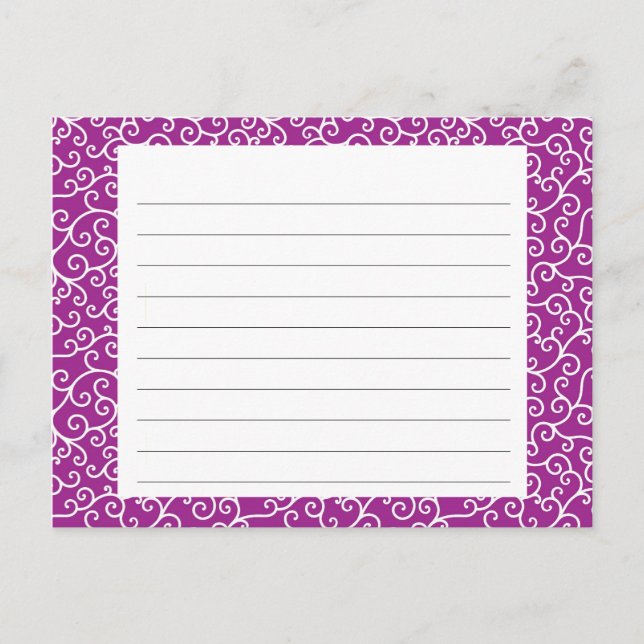 Purple Swirls Recipe Card (Front)