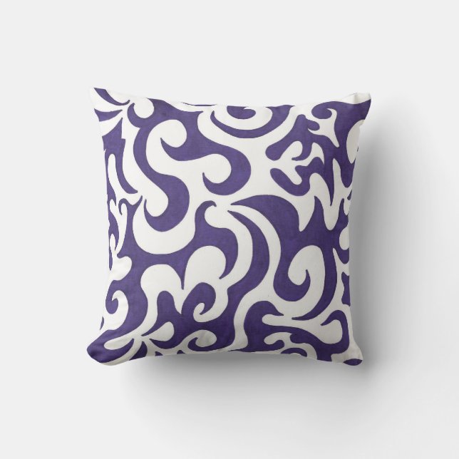 Purple SwirlS Throw Pillow (Front)