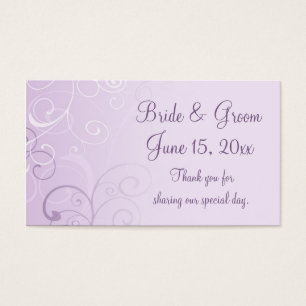 Purple Swirls Wedding Favour Tags