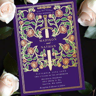Purple Sword Floral Medieval Fantasy Wedding 