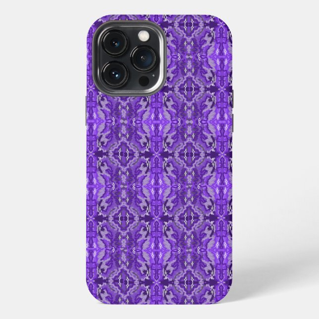 Purple Symmetrical Diamond Shaped Pattern iPhone Case (Back)