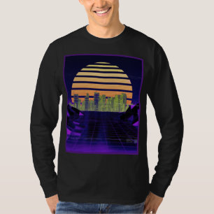 Purple Synthwave Design Men's Long Sleeve T-Shirt