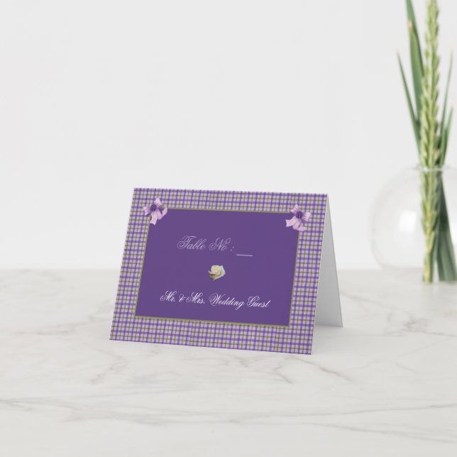 Purple Table Place Card Template (Front)