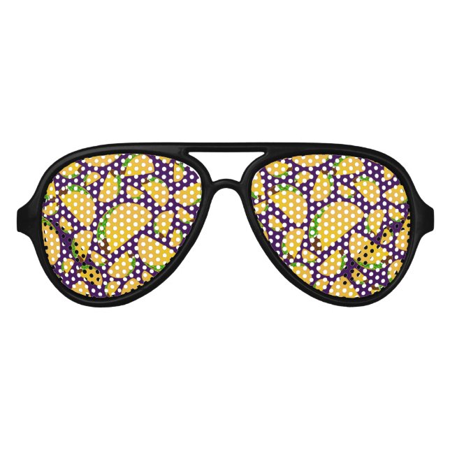 Purple tacos aviator sunglasses (Front)