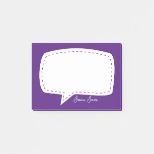 purple Talk Bubble Personalised Name speech bubble Post-it Notes