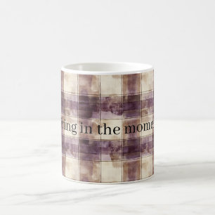 Purple Tan Cream Stripes Coffee Mug