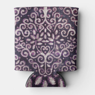 Purple, tan damask, luxury pattern can cooler
