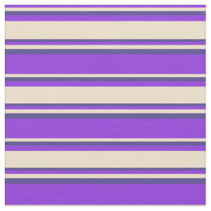 Purple, Tan & Dark Slate Blue Lines Fabric