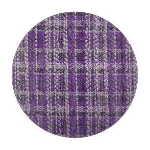 Purple tartan fabric: textured background. cutting board