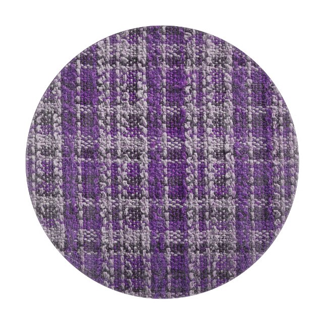 Purple tartan fabric: textured background. cutting board (Front)