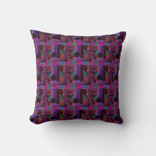 Purple Tartan Kittens, Cushion