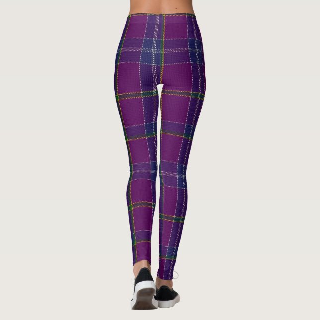 Purple tartan pattern leggings (Back)