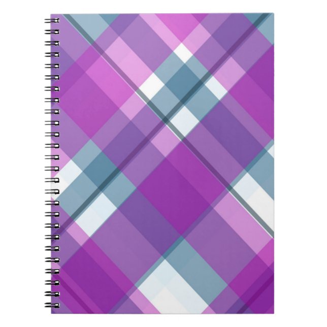 Purple Tartan Pattern Notebook (Front)