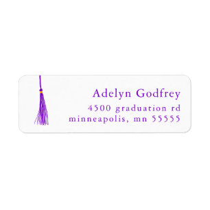 Purple Tassel Graduation Return Address