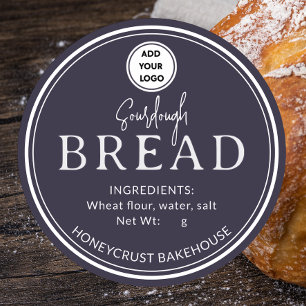 Purple Taupe Bakery Sourdough Bread Logo Sticker