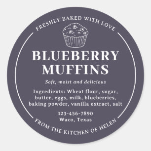 Purple Taupe Blueberry Muffins Ingredient Label