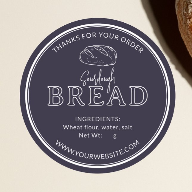 Purple Taupe Rustic Sourdough Bread  Sticker (Creator Uploaded)