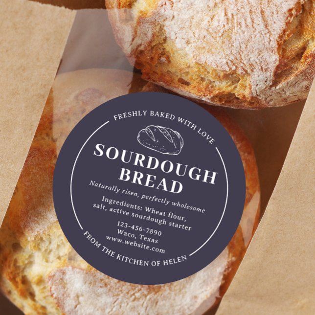 Purple Taupe Sourdough Bakery Bread Sticker (Creator Uploaded)