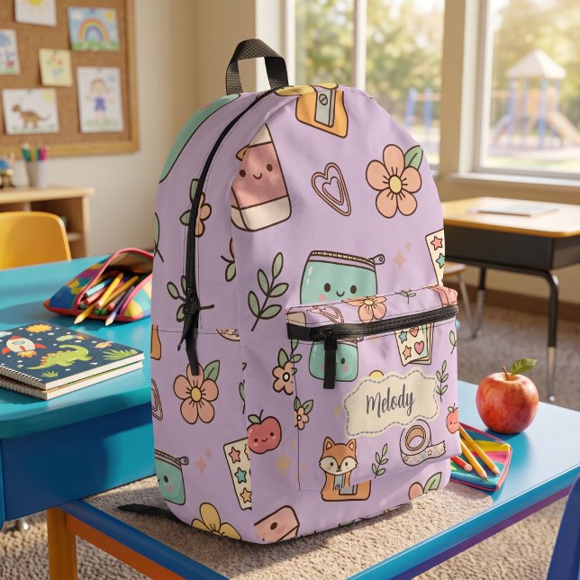 Purple Teacher  School Supply  Printed Backpack (Creator Uploaded)