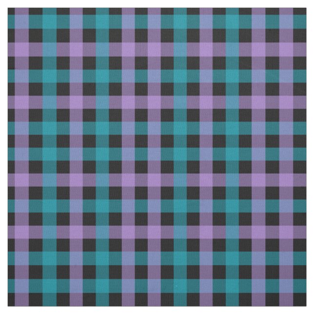 Purple, Teal and Black Plaid Fabric (Swatch)