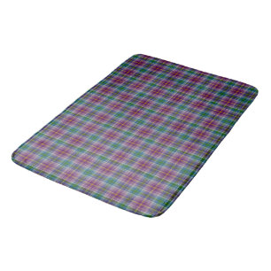 Purple Teal and Gold Plaid Bath Mat