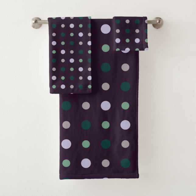 Purple, Teal and green Bath Towel Set (Insitu)
