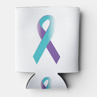 Purple & Teal Awareness Ribbon Can Cooler
