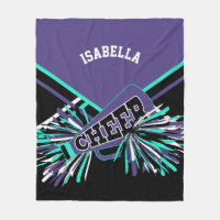 Purple, Teal, Black & White Cheerleader Design