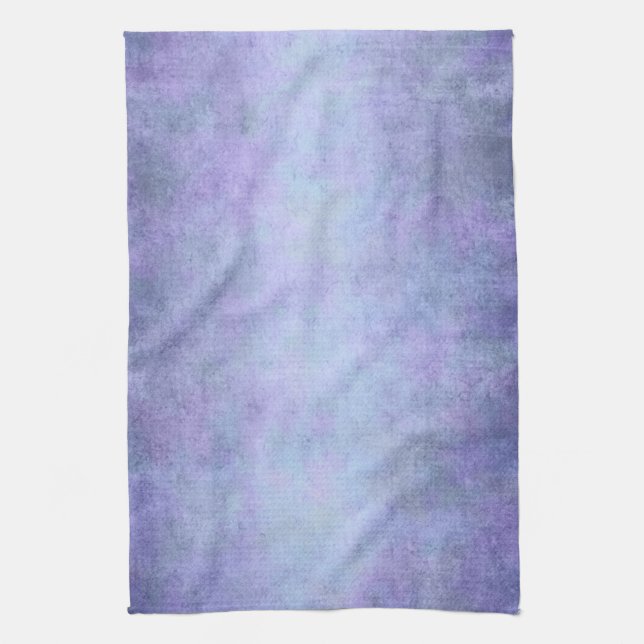 Purple, Teal Blue, Aqua, and Violet Watercolor Tea Towel (Vertical)