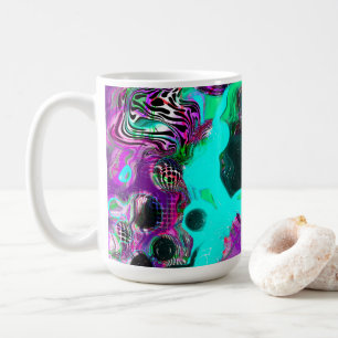 Purple, Teal, Blue, Black Colorful Abstract Fluid Coffee Mug