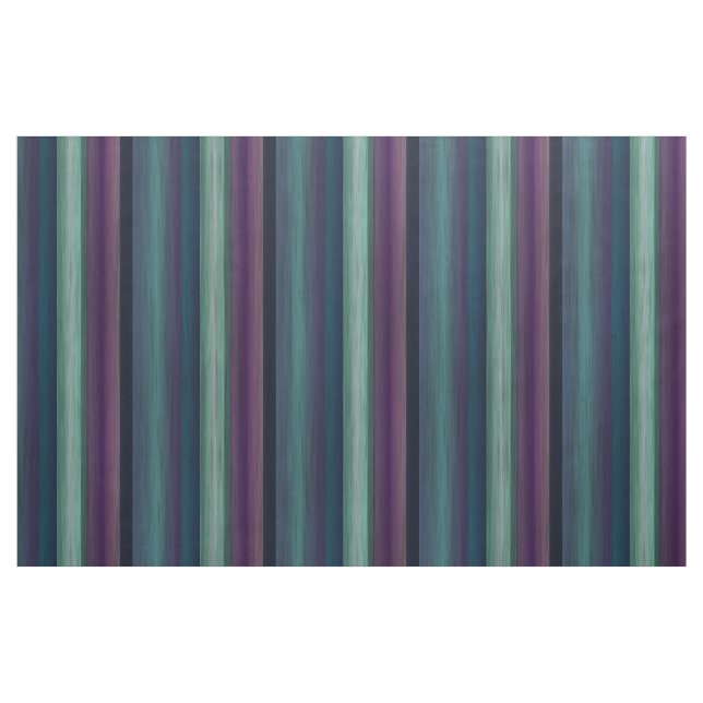 Purple Teal Blue Green Watercolor Stripes Pattern Fabric (Fat Quarter)