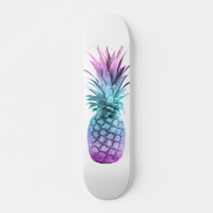 Purple Teal Blue Pineapple Skateboard
