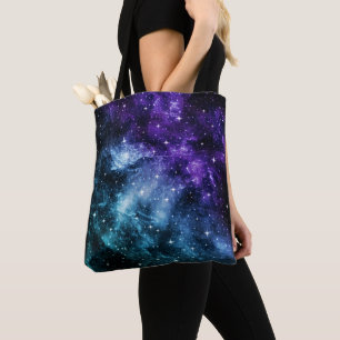 Purple Teal Galaxy Nebula Dream #1 Tote Bag