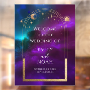 Purple Teal Gold Celestial Wedding Welcome