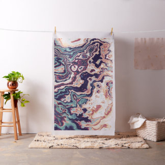 Purple Teal Marble Geode Fusion Fabric
