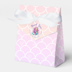 Purple Teal Mermaid Watercolor Thank You Favour Box