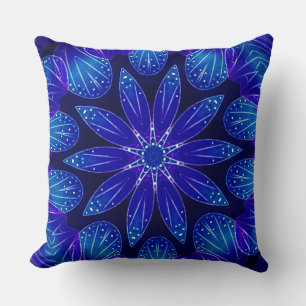 Purple & Teal Petals Mandala Cushion