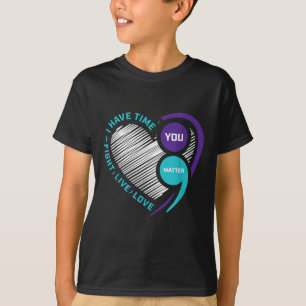 Purple Teal Suicide Awareness Shirts Semi Colon Yo